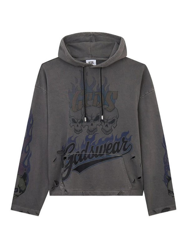 GCDS: Sudaderas y suéteres - Sudadera - Gris