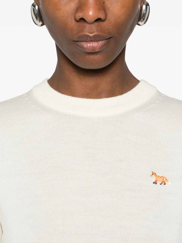 Rundhalspullover - Hellbeige shop online: MAISON KITSUNÉ