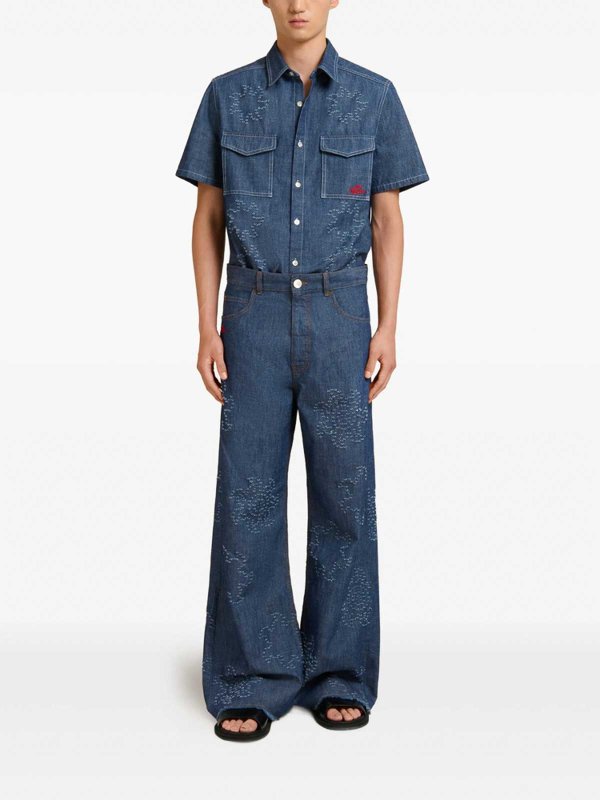 Marni: Jeans à jambe droite online - Jean Droit - Bleu