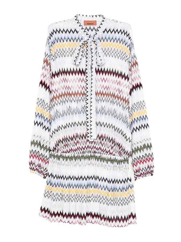 MISSONI: Knielange Kleider - Knielanges Kleid - Weiß