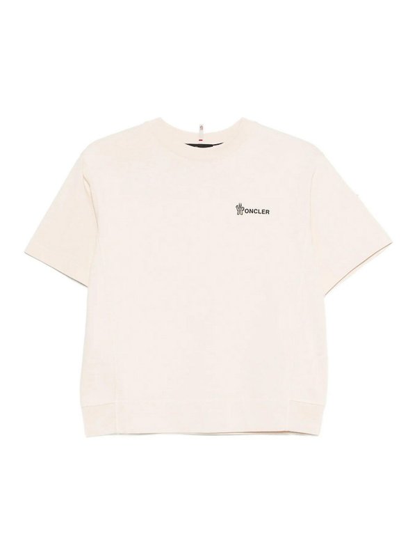 MONCLER: Tシャツ - Tシャツ - ベージュ