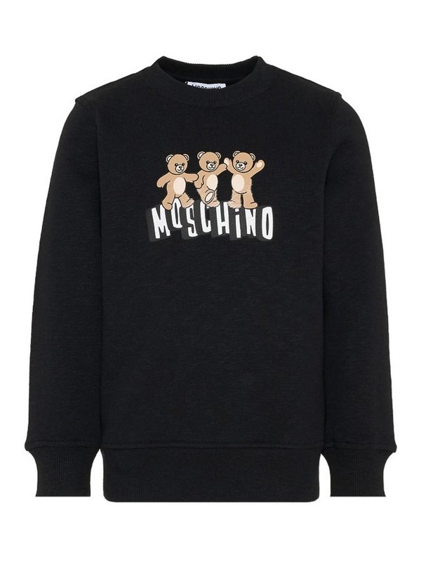 MOSCHINO: Strickpullover mit Rundhalsausschnitt - Rundhalspullover - Schwarz