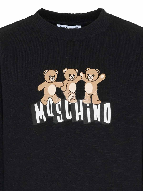 MOSCHINO: Strickpullover mit Rundhalsausschnitt online - Rundhalspullover - Schwarz