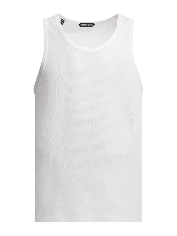 TOM FORD: Strickpullover mit Rundhalsausschnitt - Rundhalspullover - Weiß