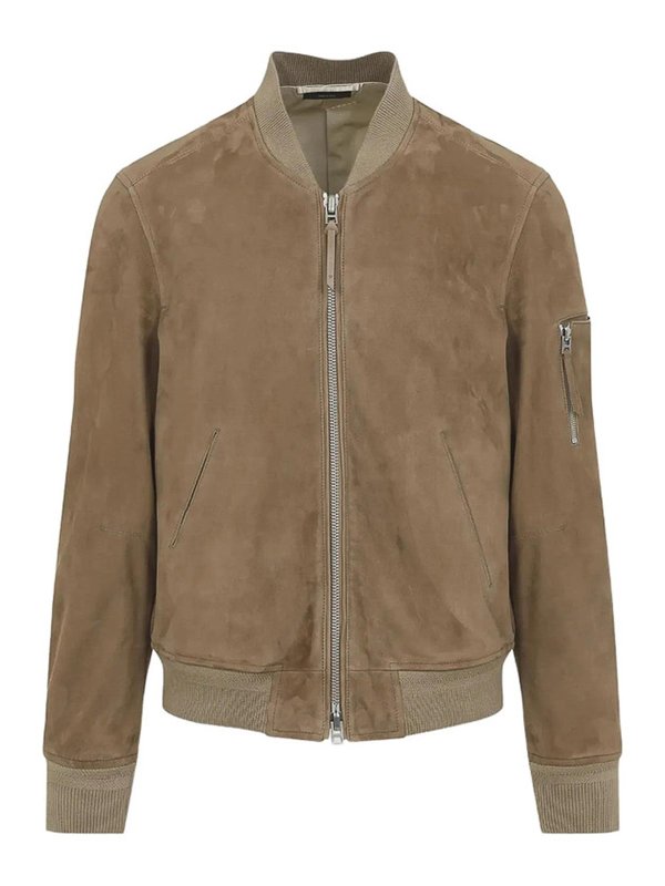 TOM FORD: レザージャケット - レザージャケット - ブラウン