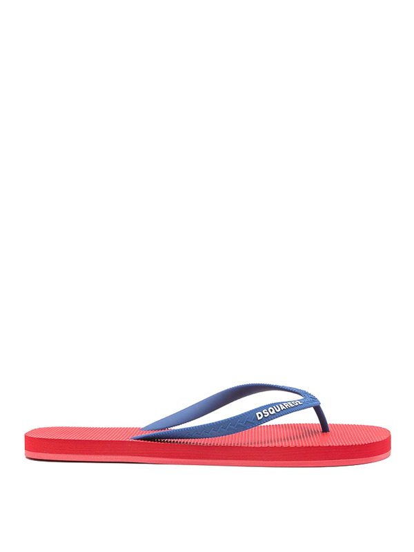 DSQUARED2: Chanclas de playa - Chanclas - Rojo