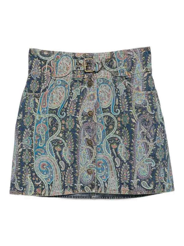 ETRO: ニーレングススカート＆ミディ丈 - 膝丈/ミディスカート - ブルー