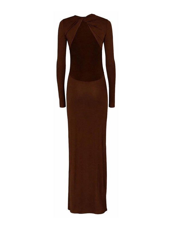 RAQUEL DINIZ: Robe longueur genou online - Robe Au Genou - Marron