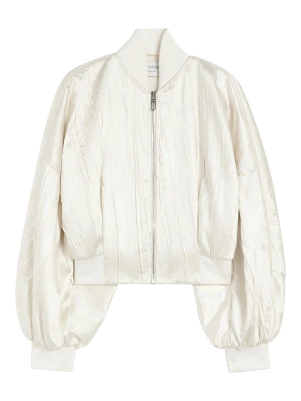 SPORTMAX: Chaquetas Bomber - Chaqueta Bomber - Crema