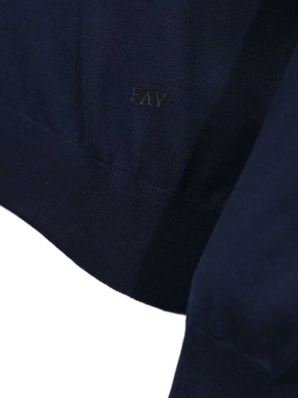 The Best Shops FAY: Strickpullover mit Rundhalsausschnitt - Rundhalspullover - Hellblau