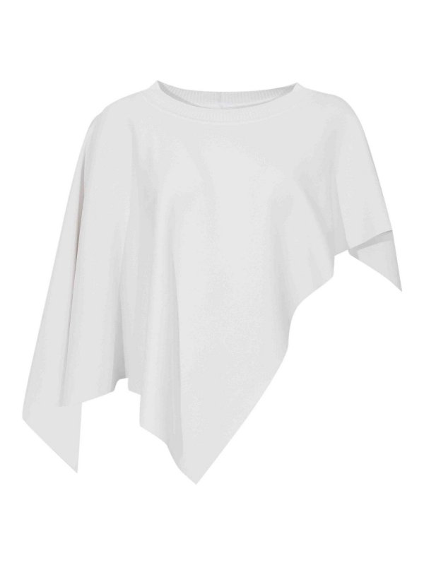 LIVIANA CONTI: tuniche - Cappa Lila In Maglia Di Viscosa Bianco