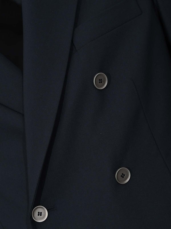 The Best Shops Paolo Pecora: blazers - Double-breasted jacket in blue cotton blend