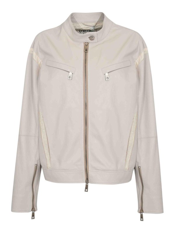 PATRIZIA PEPE: casual jackets - The Racing Skin Biker Leather Jacket