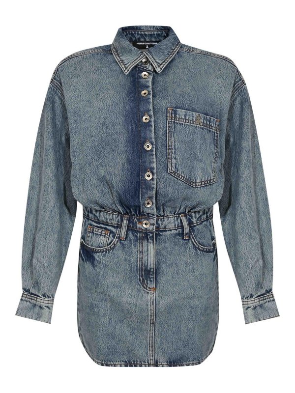 PATRIZIA PEPE: Robe longueur genou - Robe Au Genou - Bleu