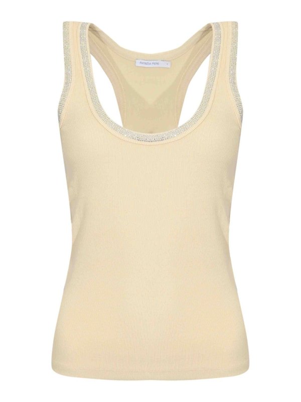 PATRIZIA PEPE: Tops y camisetas sin mangas - Top - Blanco