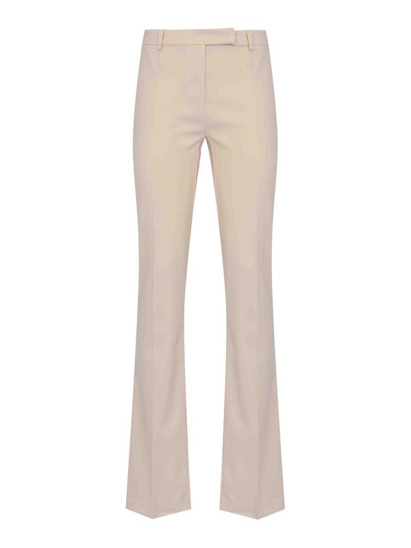 PATRIZIA PEPE: pantaloni casual - Pantaloni Slim In Crpe Stretch Warm Ivory