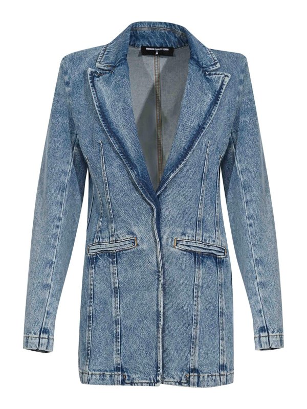 PATRIZIA PEPE: giacche blazer - Blazer In Denim Di Cotone