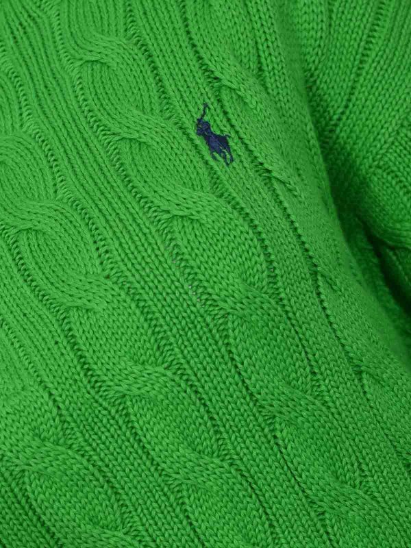 The Best Shops POLO RALPH LAUREN: crew necks - Woven Cotton Sweater With Green Zip