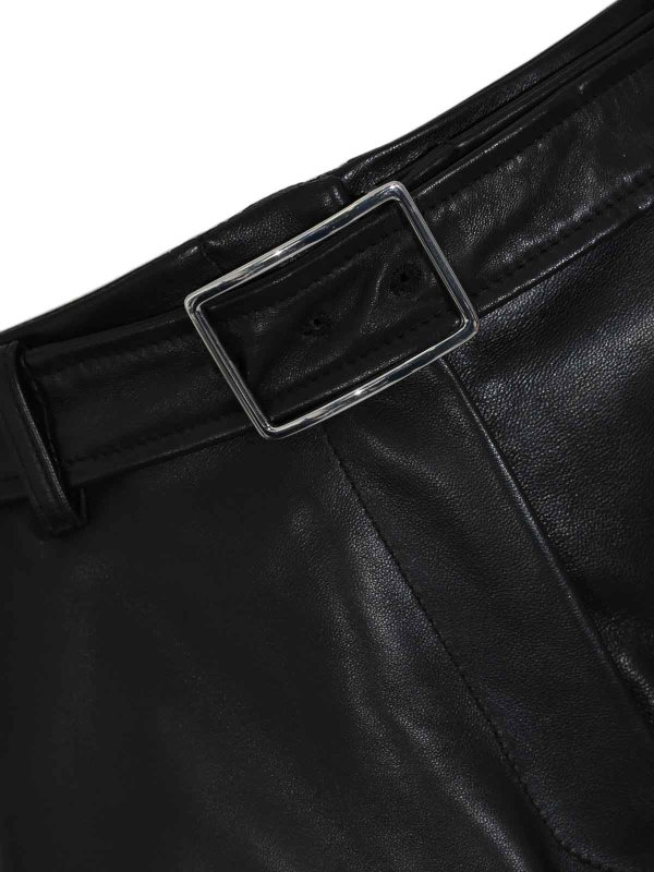 The Best Shops SPORTMAX: レザートラウザー - レザーパンツ - 黒