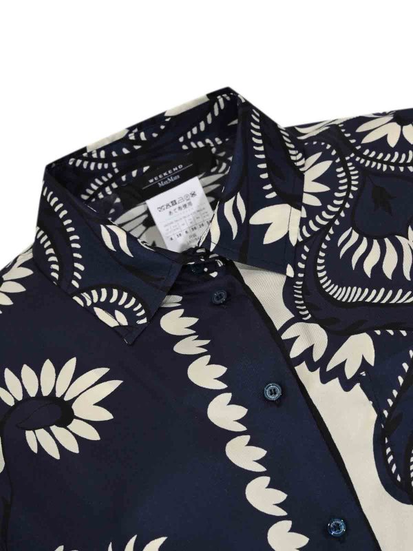 The Best Shops WEEKEND MAX MARA: shirts - Wkd Lastra Patchwork Shirt In Printed Silk