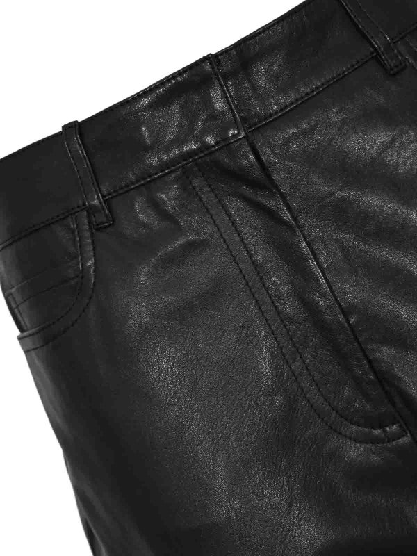 The Best Shops WEEKEND MAX MARA: レザートラウザー - レザーパンツ - 黒