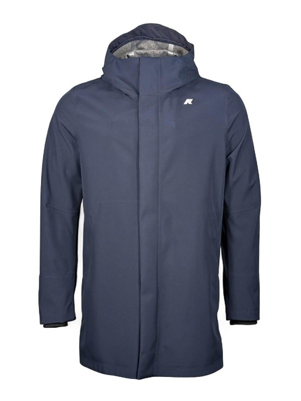 K-WAY: knee length coats - Blue jacket