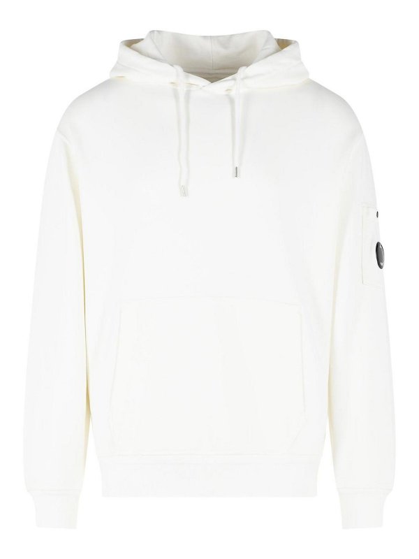 C.P. COMPANY: Sweatshirts & Sweaters - White Cotton Sweatshirt
