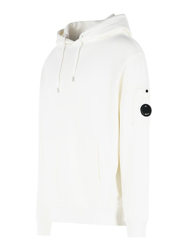 The Best Shops C.P. COMPANY: Sweatshirts & Sweaters - White Cotton Sweatshirt