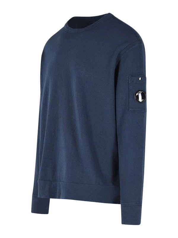 The Best Shops C.P. COMPANY: Sweatshirts & Sweaters - Blue Cotton Sweatshirt