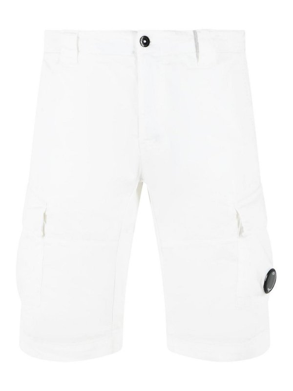 C.P. COMPANY: pantaloni shorts - Pantaloncini di cotone bianco