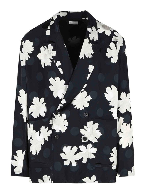 DRIES VAN NOTEN: blazers - Caplans Black Viscose Blazer