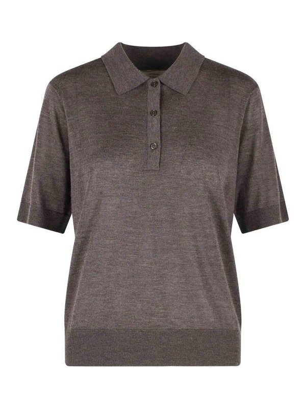 LOULOU STUDIO: ポロシャツ - ポロシャツ - ブラウン