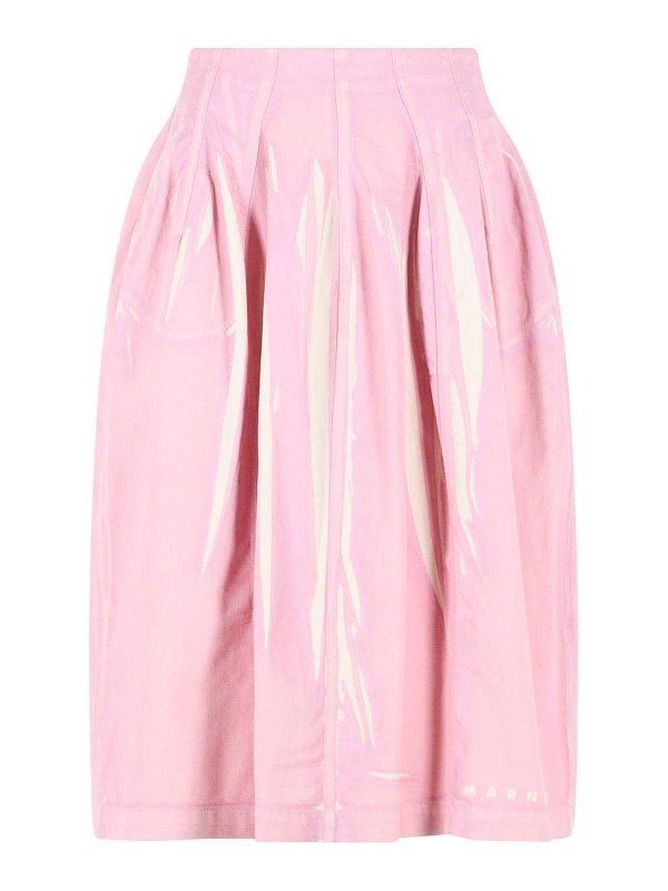 Marni: ニーレングススカート＆ミディ丈 - 膝丈/ミディスカート - ヌードカラー