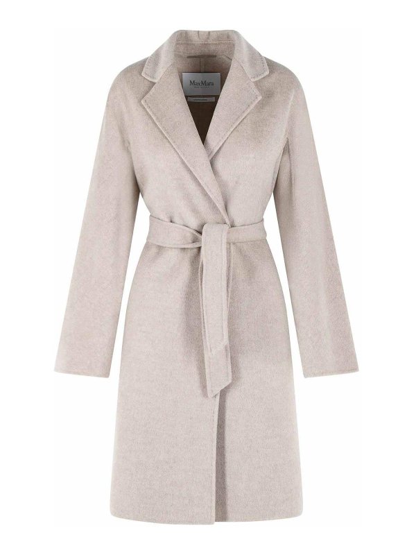Max Mara: knee length coats - Aceri Sand Cachemire Wrap Coat