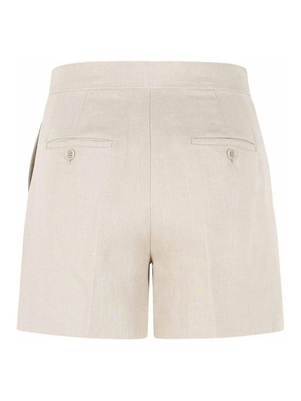 Max Mara: Trousers Shorts online - Landa Shorts In Sand-Coloured Linen Mat