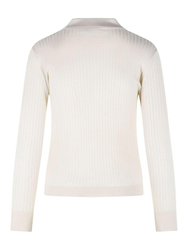 Max Mara: crew necks online - Gitano Ivory Cashmere And Silk Sweater
