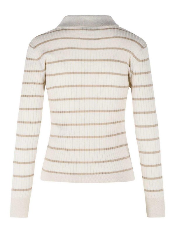 Max Mara: Strickpullover mit Rundhalsausschnitt online - Rundhalspullover - Weiß