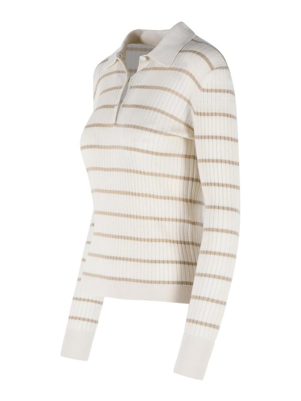 The Best Shops Max Mara: Strickpullover mit Rundhalsausschnitt - Rundhalspullover - Weiß
