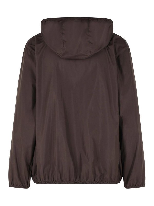 MONCLER: casual jackets online - Fegeos Brown Polyester Hooded Jacket