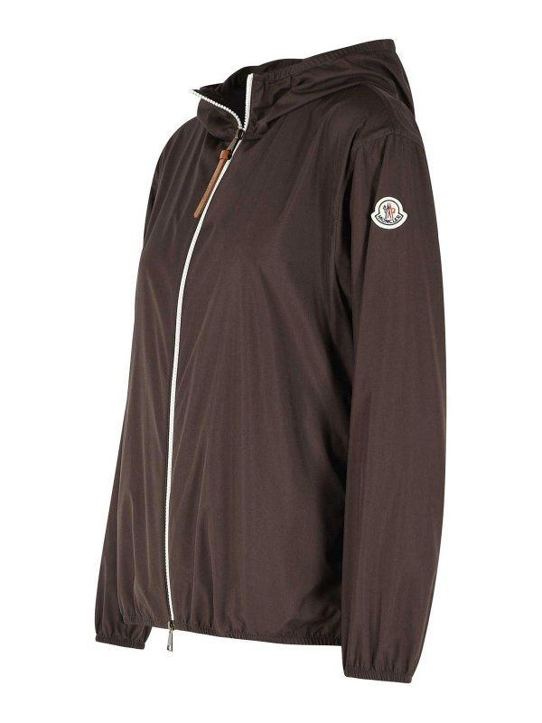 The Best Shops MONCLER: casual jackets - Fegeos Brown Polyester Hooded Jacket