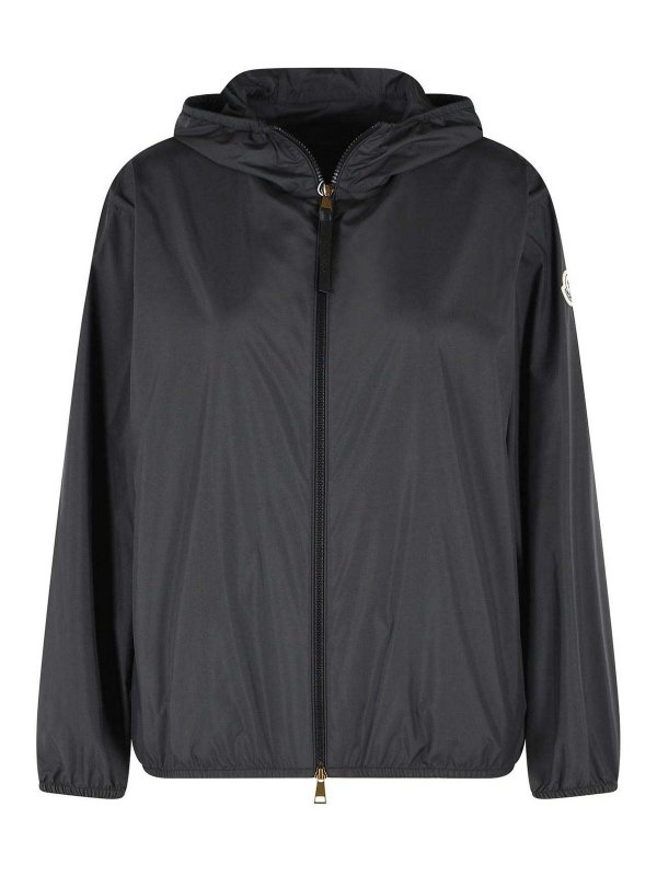 MONCLER: casual jackets - Fegeos Black Polyester Hooded Jacket