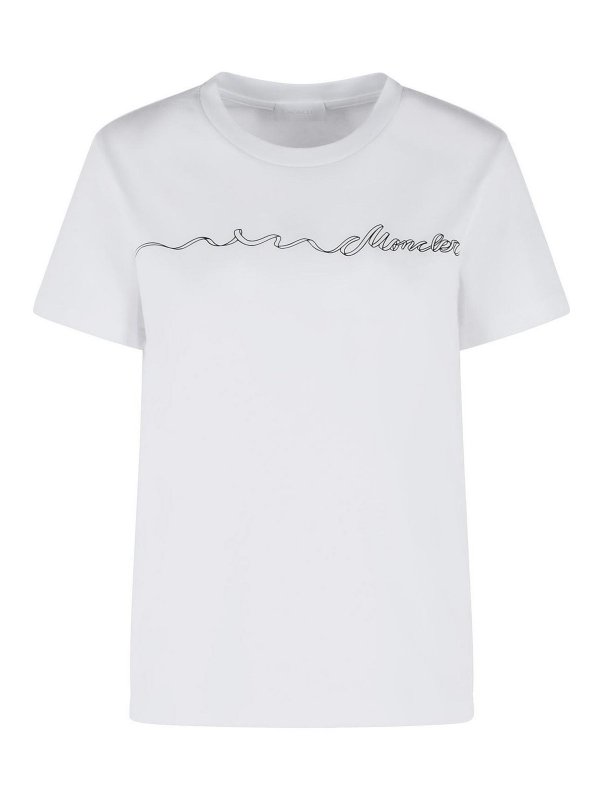 MONCLER: t-shirt - Maglietta in cotone bianco