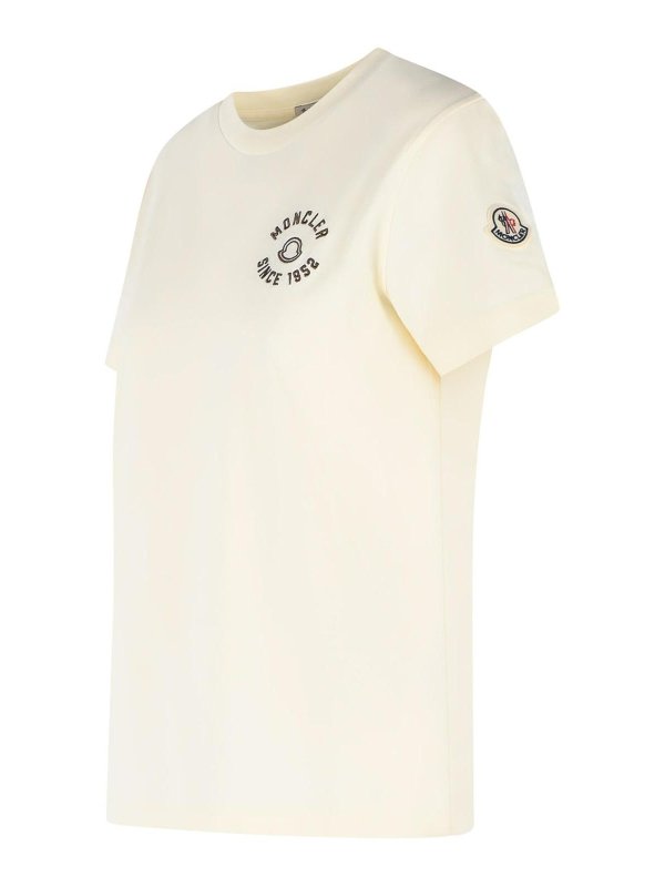 The Best Shops MONCLER: T-shirts - T-Shirt - Crème
