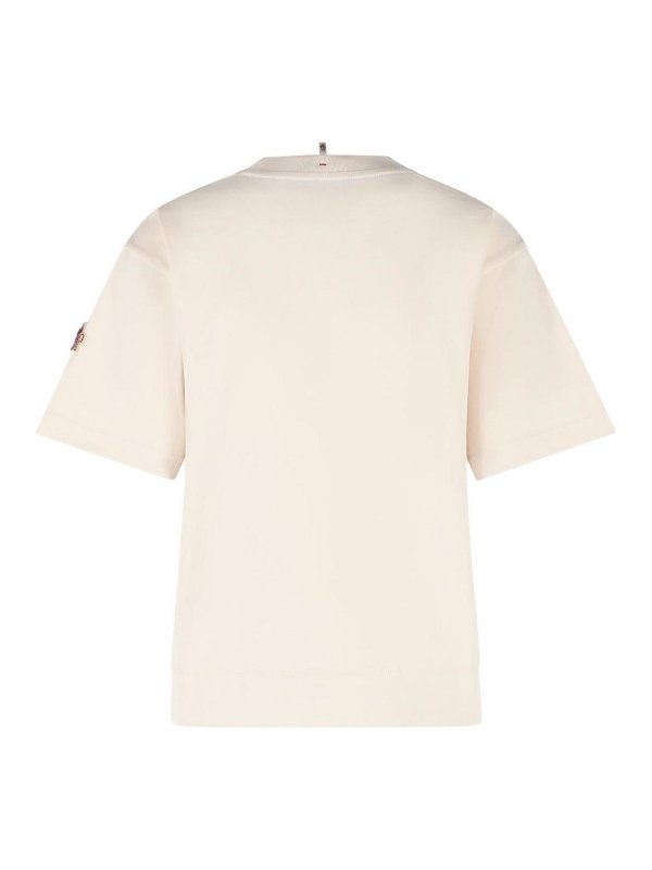 MONCLER: t-shirts online - Ivory White Cotton T-Shirt