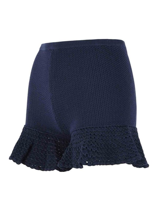 The Best Shops Self Portrait: トラウザーショーツ - ショートパンツ - ダークブルー