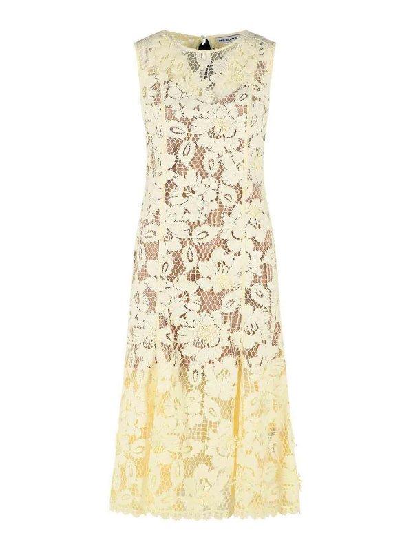 Self Portrait: ニーレングスドレス - 膝丈ドレス - イエロー