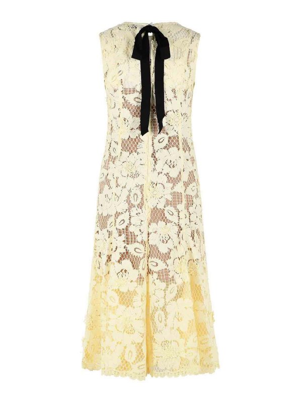 Self Portrait: ニーレングスドレス online - 膝丈ドレス - イエロー