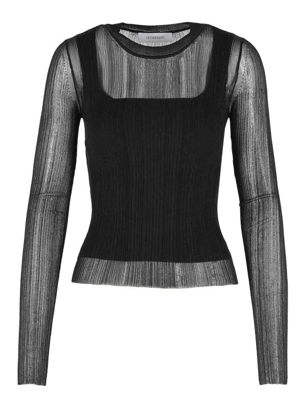 SPORTMAX: crew necks - Buono  Sweater In Black Viscose Blend