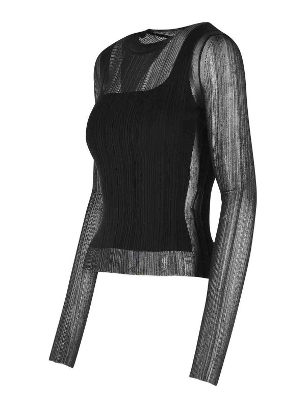 The Best Shops SPORTMAX: crew necks - Buono  Sweater In Black Viscose Blend