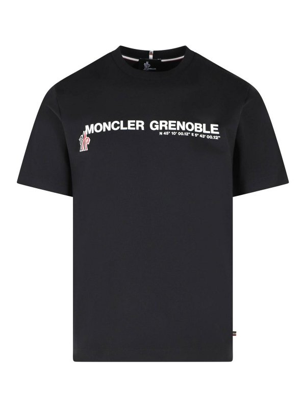 MONCLER: t-shirts - Black Stretch Cotton T-Shirt